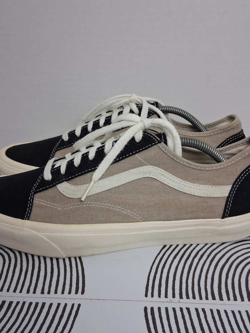 Vans Old Skool Mens 12 Black/Tan Tapered Eco Theory Multi Block SKT8R Sneakers - Picture 4 of 15